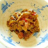 キューちゃんの漬け汁で　ゴーヤとさんまの佃煮